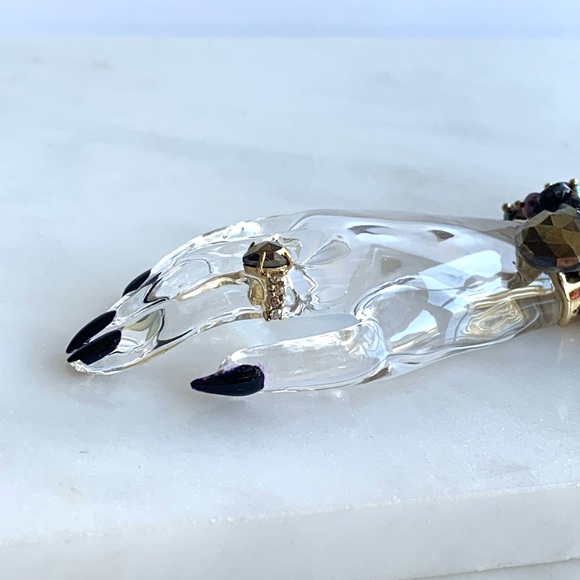 Alexis Bittar Coveteur Huge Hand Lucite pearls Gemstones One Statement Earring - Picture 13 of 16